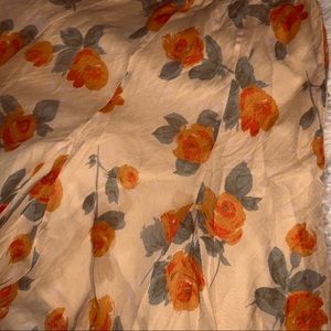 Floral yellow skirt 24” waiste with elastic 30”.